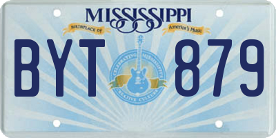 MS license plate BYT879