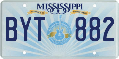 MS license plate BYT882