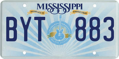 MS license plate BYT883