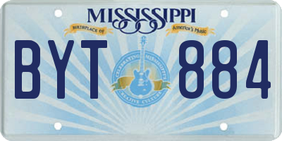 MS license plate BYT884