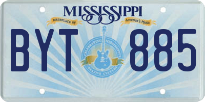 MS license plate BYT885