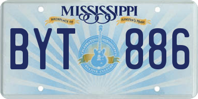 MS license plate BYT886
