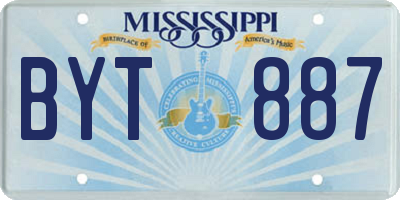 MS license plate BYT887