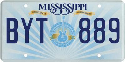 MS license plate BYT889