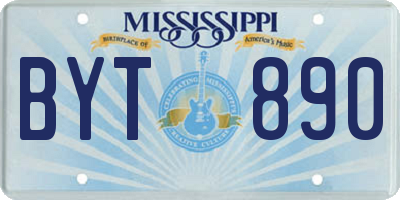 MS license plate BYT890