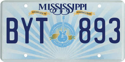 MS license plate BYT893