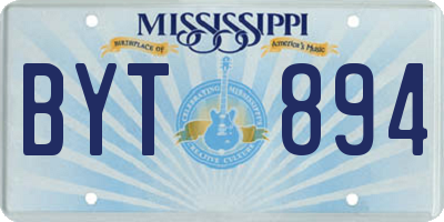 MS license plate BYT894