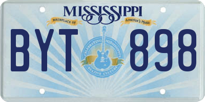 MS license plate BYT898