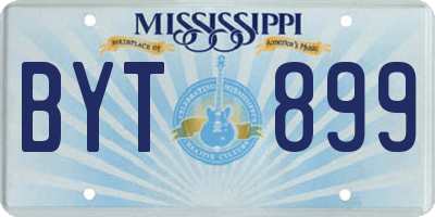 MS license plate BYT899