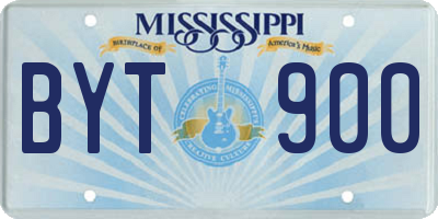 MS license plate BYT900