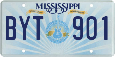 MS license plate BYT901