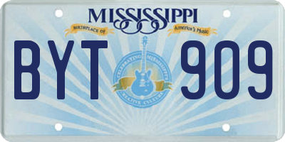 MS license plate BYT909