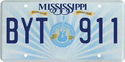 MS license plate BYT911