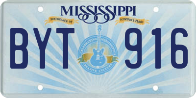 MS license plate BYT916