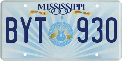 MS license plate BYT930