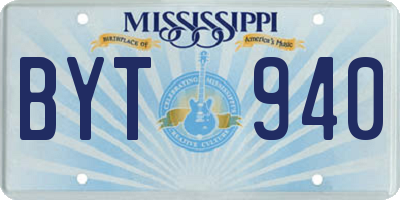 MS license plate BYT940
