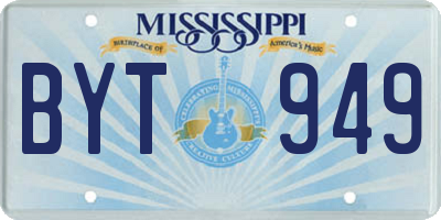 MS license plate BYT949