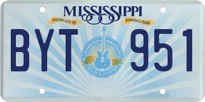 MS license plate BYT951
