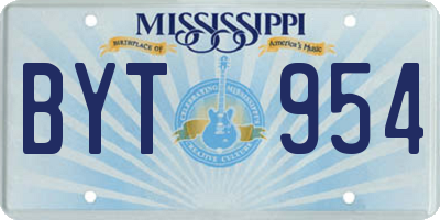 MS license plate BYT954