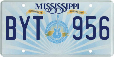 MS license plate BYT956