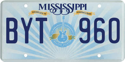 MS license plate BYT960