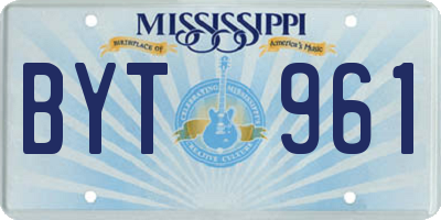 MS license plate BYT961