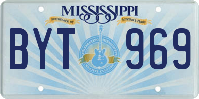 MS license plate BYT969