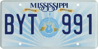 MS license plate BYT991