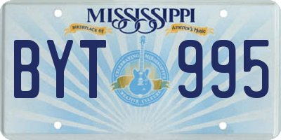 MS license plate BYT995