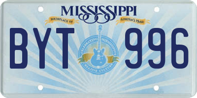 MS license plate BYT996