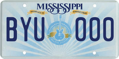 MS license plate BYU000