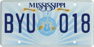 MS license plate BYU018