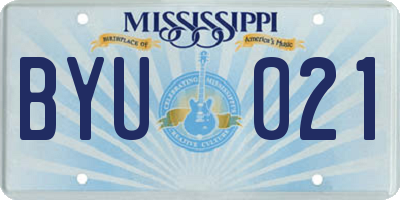 MS license plate BYU021