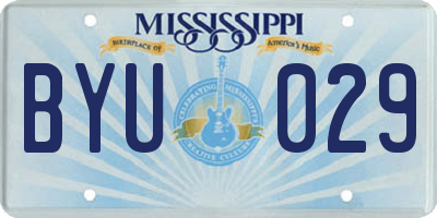 MS license plate BYU029