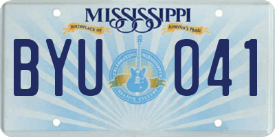 MS license plate BYU041