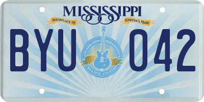 MS license plate BYU042