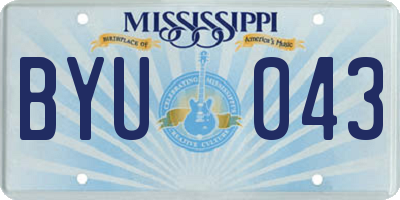 MS license plate BYU043