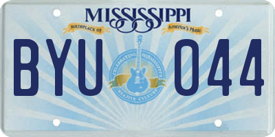 MS license plate BYU044