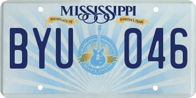 MS license plate BYU046
