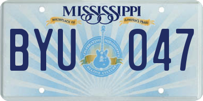 MS license plate BYU047