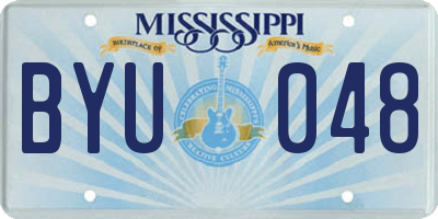 MS license plate BYU048