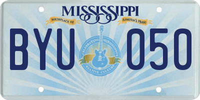 MS license plate BYU050