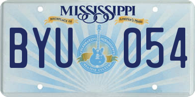MS license plate BYU054