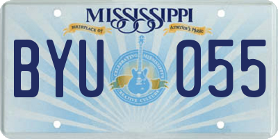 MS license plate BYU055