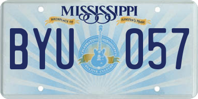 MS license plate BYU057