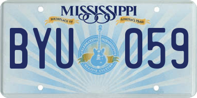 MS license plate BYU059