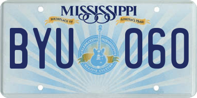 MS license plate BYU060