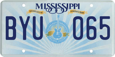 MS license plate BYU065