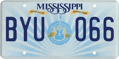 MS license plate BYU066