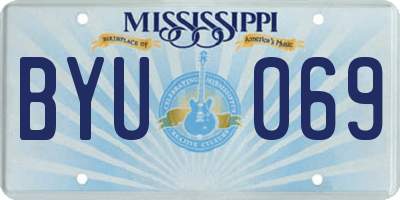 MS license plate BYU069